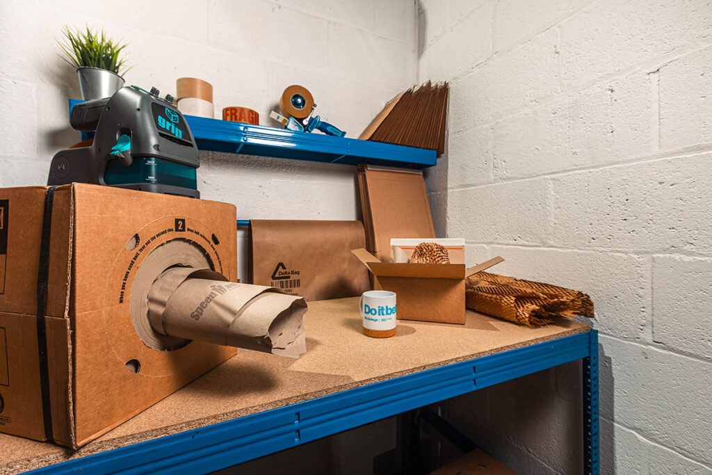 An EPR optimised packing bench with paper-based packaging materials
